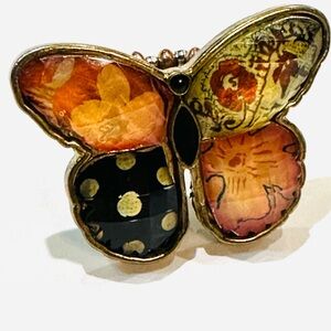 Unique Colorful Butterfly Dimensional Stretch Ring